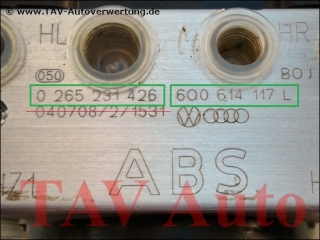 ABS Hydraulik-Aggregat VW 6Q0614117L 6Q0907379R 0001 0003 Bosch 0265231426 0265800363