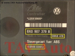 ABS Hydraulic unit VW 6X0-614-117 6X0-907-379-B Ate 10039923504 10094903483 5WK8-478