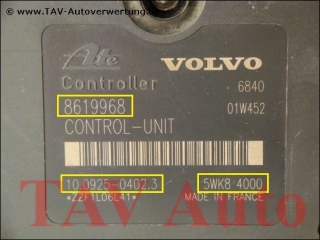 ABS Hydraulic unit Volvo P0-8619974 8619968 Ate 10020403584 10092504023 5WK8-4000