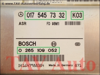 ASR Steuergeraet Mercedes A 0175457332 K03 Bosch 0265109052