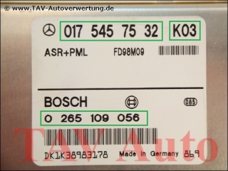 ASR+PML Steuergeraet Mercedes A 0175457532 K03 Bosch 0265109056