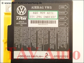 Airbag VW5 Steuergeraet VW 6Q0909601E TRW 331294 Index 07