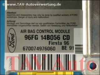 Air Bag control module 96FG14B056CD BE91 96FG14K152CF Ford Fiesta 96