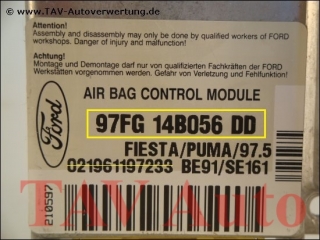 Airbag Steuergeraet 97FG-14B056-DD BE91 SE161 1051080 Ford Courier Fiesta Puma 97.5
