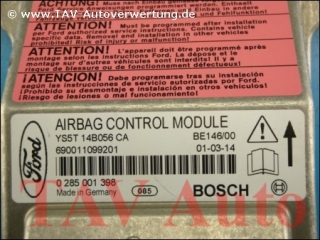 Airbag Steuergeraet Ford KA YS5T-14B056-CA Bosch 0285001398