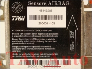 Air Bag control unit 46443203 200031105 Fiat Palio Siena 0046443203