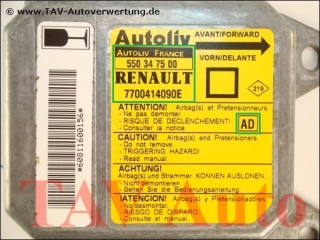 Air Bag control unit 7700-414-090-E Autoliv 550-34-75-00 AD Renault Megane