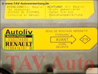 Air Bag control unit 7700-416-107-D Autoliv 550-37-46-00 Renault Twingo
