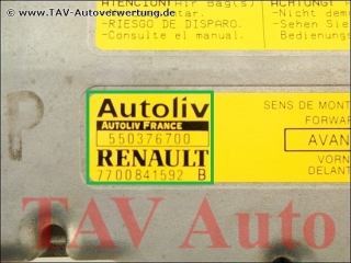 Airbag Steuergeraet 7700841592B Autoliv 550376700 Renault Twingo