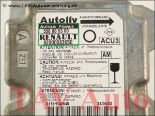 Air Bag control unit 8200-058-365-E Autoliv 550-88-53-00 AM Renault Twingo