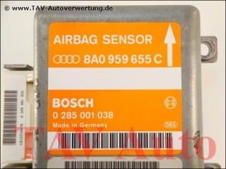 Air Bag control unit Audi 8A0-959-655-C Bosch 0-285-001-038