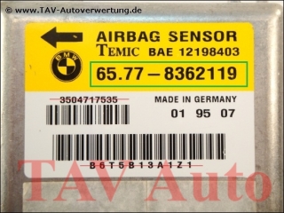 Air Bag control unit BMW 65778362119 BAE 12198403 Temic MBB Sensor