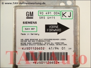 Air Bag control unit GM 90-491-004 KJ Siemens 5WK4-087 Opel Omega-B SRS Unit 1237631