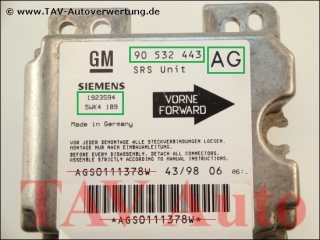 Airbag Steuergeraet GM 90532443 AG 1923594 Siemens 5WK4189 Opel Corsa-B 90543533