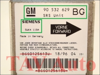 Air Bag control unit GM 90-532-629 BG Siemens 5WK4-115A Opel Tigra SRS Unit 6237580