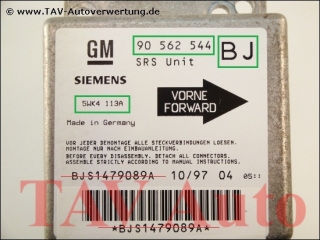 Airbag Steuergeraet GM 90562544 BJ Siemens 5WK4113A Opel Astra-F 90541378