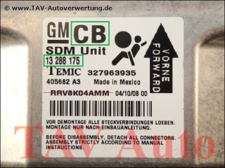 Air Bag control unit Opel GM 13-288-175 CB Temic 327963935 405682 A3 SDM Unit