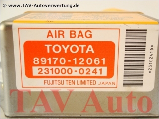 Airbag Steuergeraet Toyota 89170-12061 Fujitsu 231000-0241 Corolla (E10)