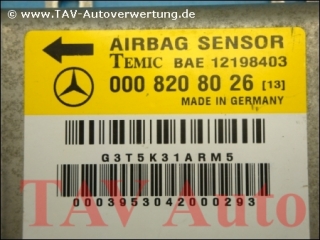 Airbag Steuergeraet Sensor Mercedes-Benz A 0008208026[13] Temic BAE 12198403