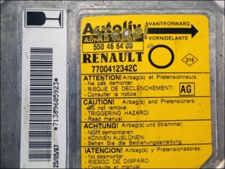 Airbag Steuergeraet 7700412342C Autoliv 550466400 AG Renault Twingo