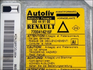 Air Bag control unit 7700-414-216-F AI Autoliv 550-44-91-00 Renault Laguna