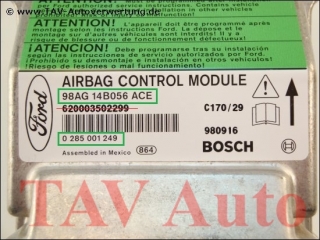 Airbag Steuergeraet Ford 98AG-14B056-ACE Bosch 0285001249 C170/29 1075265
