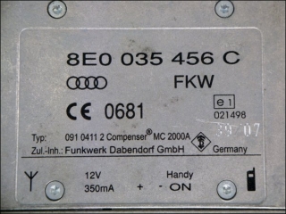 Antenna amplifier Audi Q7 8E0-035-456-C 09104112 Compenser 8E0-035-456-D