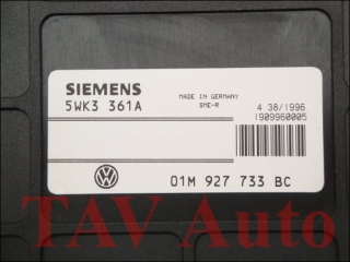 Steuergeraet Automatikgetriebe 01M927733BC Siemens 5WK3361A VW Golf-3 Vento 
