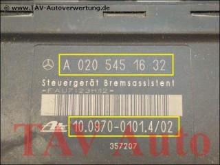 BAS brake assist control unit Mercedes A 020-545-16-32 Ate 10097001014-02 357207