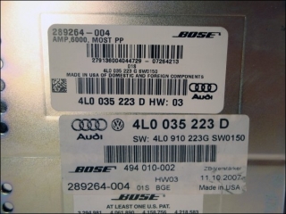 Bose Verstaerker Audi Q7 4L0035223D 4L0035223G 289264-004 AMP 6000 MOST PP
