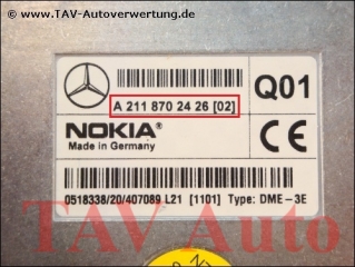 Steuergeraet Handy Interface Mercedes A 2118702426 [02] Q01 Nokia DME-3E