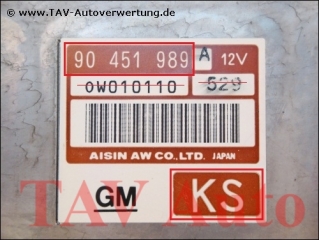 Control unit automatic transmission GM 90-451-989 KS 62-37-306 Opel Astra-F X16XEL