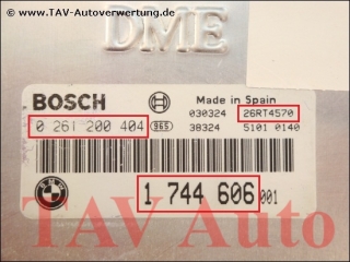 Motor-Steuergeraet DME Bosch 0261200404 BMW 1744606 26RT4570
