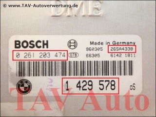 Engine control unit Bosch 0-261-203-474 BMW 1-429-578 1-427-340 1-429-605