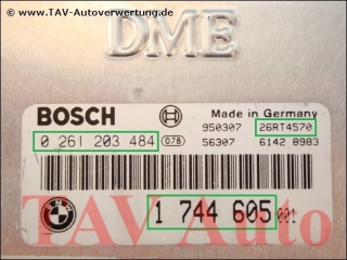 Motor-Steuergeraet DME Bosch 0261203484 BMW 1744605 1703729 1427429
