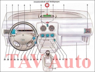 Dash board speedometer 77-00-426-644-E VDO 631-230-001-007 Renault Twingo Central display 7711-368-797