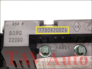 Dash board speedometer 7700-820-024 Borg 22090 Renault Twingo Central display 7711-368-797