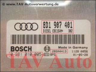 Motor-Steuergeraet Bosch 0281010005 8D1907401 Audi A4 2.5 TDI AKN