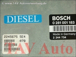 Motor-Steuergeraet Bosch 0281001183 BMW 2244734 2245675 5E4 28RTD281