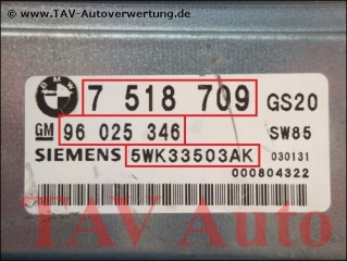 EGS Control unit BMW 7-518-709 7-525-228 GM 96-025-346 Siemens 5WK33503AK GS-20