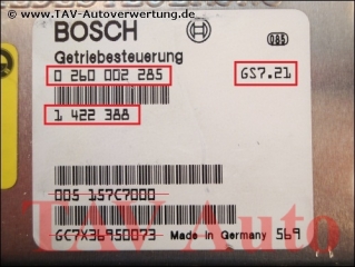 EGS Control unit Bosch 0-260-002-285 BMW 1-422-388 1-422-433 GS-7.21