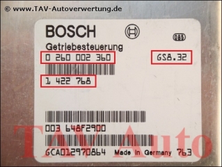 EGS Control unit Bosch 0-260-002-360 BMW 1-422-768 GS-8.32