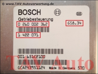 EGS Control unit Bosch 0-260-002-362 BMW 1-422-071 1-422-607 GS8.34