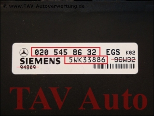 EGS Control unit Mercedes-Benz A 020-545-86-32 Siemens 5WK33886