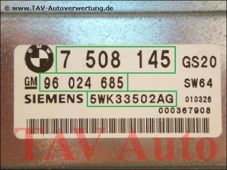 EGS Steuergeraet GS20 BMW 7508145 7513818 GM 96024685 Siemens 5WK33502AG