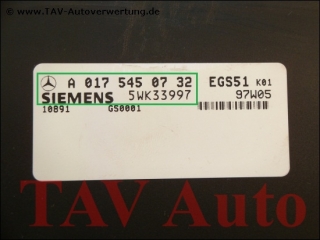 EGS51 Control unit Mercedes A 017-545-07-32 K01 Siemens 5WK3-3997