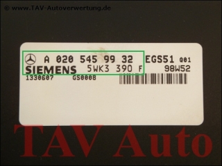 EGS51 Control unit Mercedes-Benz A 020-545-99-32 Q01 Siemens 5WK3-390-F