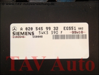 EGS51 Control unit Mercedes A 020-545-99-32 Q02 Siemens 5WK3-390-F
