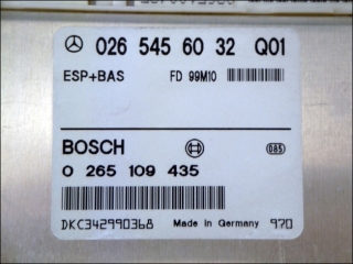 ESP+BAS Control unit A 026-545-60-32 Q01 Bosch 0-265-109-435 Mercedes C-Class W202