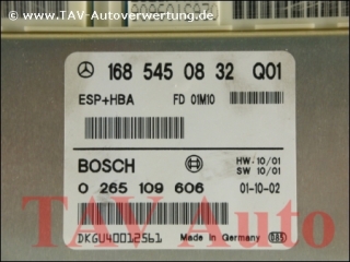 ESP+HBA Control unit Mercedes A 168-545-08-32 Q01 Bosch 0-265-109-606